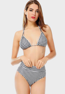 Melvi Plaid High Waist Bikini