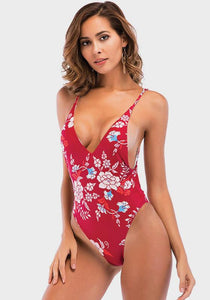 Debi V Neck Floral One Piece