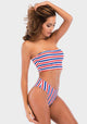 Givi Striped Bather Bandeau Bikini