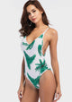 Maci Leaves Printed Backless One Piece