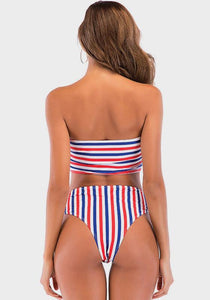 Givi Striped Bather Bandeau Bikini