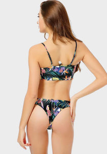 Viva Leaf Print High Cut Bikini