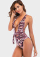 Genvi Deep V Neck Wrap Around One Piece