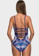 Venia Printed Strappy Lace Up One Piece