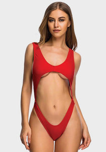 Nude Tummy Cut Out One Piece