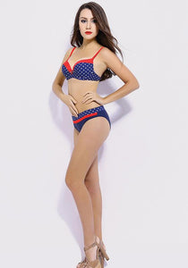 Crinis Dot Design Bordered Bikini