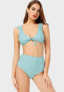 Melvi Plaid High Waist Bikini