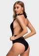 Wrap Neck High Waist One Piece