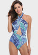 Wrap Neck High Waist One Piece